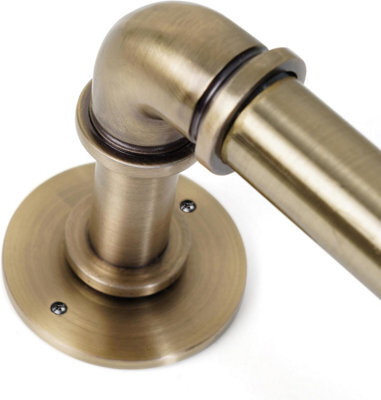 Lister Cartwright 25mm Antique Brass Industrial Pipe Eyelet Fixed Curtain Pole Heavy Duty Metal Curtain Rod (120 Cm) - image 1