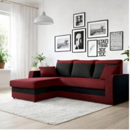Kris M Corner Sofa Bed With Two Bedding Storage Compartments Polyurethane Foam Frame Plastic Legs 238X147X80Cm Brown And Black