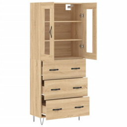 Berkfield Highboard Sonoma Oak 69.5X34X180 Cm Engineered Wood - thumbnail 4