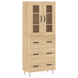 Berkfield Highboard Sonoma Oak 69.5X34X180 Cm Engineered Wood - thumbnail 2
