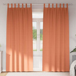 Berkfield Modern Curtains With Curtains 2 Pcs Terracotta 260 X 140 Cm Polyester - thumbnail 2