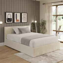 Gfw End Lift Ottoman Storage Bed King Cream Crushed Velvet - thumbnail 1
