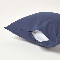 Homescapes Navy Blue Continental Egyptian Cotton Pillowcase 200 Tc, 40 X 40 Cm - thumbnail 3