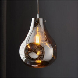 Loops 2 Pack Hanging Ceiling Pendant Light - Large Chrome Metallic Glass & Chrome Plate - 10W Led E27 - thumbnail 3