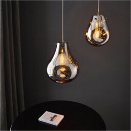 Loops 2 Pack Hanging Ceiling Pendant Light - Large Chrome Metallic Glass & Chrome Plate - 10W Led E27 - thumbnail 4