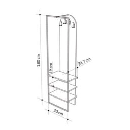 Fwstyle Dark Oak Hallway Coat Rack With Shoe Storage - thumbnail 5