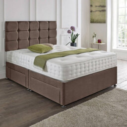Dining Tables Rio Matching Headboard Divan Set, 2 Drawer On Same Side With Sprung 1500 Comfort Mattress - Double - thumbnail 1