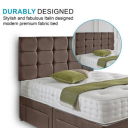 Dining Tables Rio Matching Headboard Divan Set, 2 Drawer On Same Side With Sprung 1500 Comfort Mattress - Double - thumbnail 3
