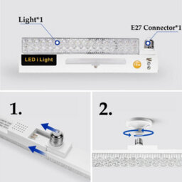 24W Led Crystal Long Strip Ceiling Light With E27 Base Pure White - thumbnail 5