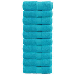Berkfield Premium Guest Towels Solund 10 Pcs Turquoise 30X50 Cm 600 Gsm