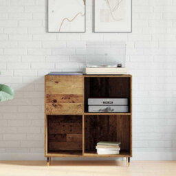 Walplus Record Cabinet Old Wood 85 X 38 X 89 Cm Engineered Wood - thumbnail 4