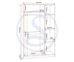 Seconique Paris 3 Door Mirrored Wardrobe Smoked Ash Effect Curved Edges - thumbnail 7