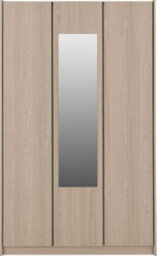Seconique Paris 3 Door Mirrored Wardrobe Smoked Ash Effect Curved Edges - thumbnail 3