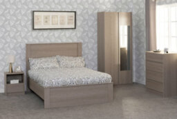 Seconique Paris 3 Door Mirrored Wardrobe Smoked Ash Effect Curved Edges - thumbnail 6