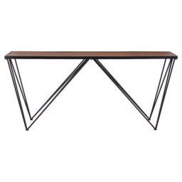 Premier Housewares Interiors By Premier Rectangular Console Table, Metal And Wood Console Table, Industrial Console Table, Wood Top Console Table