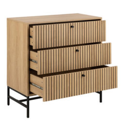 Furniture To Go Albany Chest Of 3 Drawers In Oak/black Legs - thumbnail 4