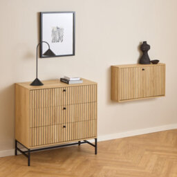 Furniture To Go Albany Chest Of 3 Drawers In Oak/black Legs - thumbnail 5