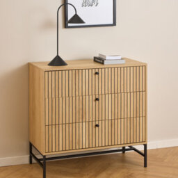Furniture To Go Albany Chest Of 3 Drawers In Oak/black Legs - thumbnail 6