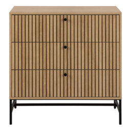 Furniture To Go Albany Chest Of 3 Drawers In Oak/black Legs - thumbnail 2