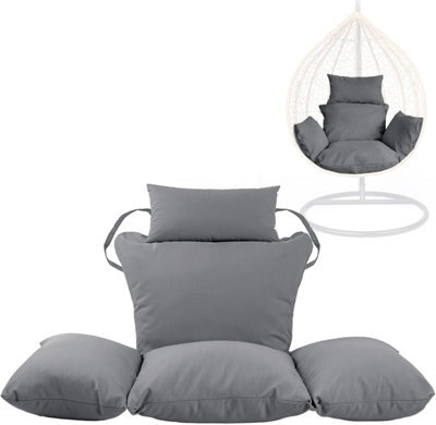istyle mode Dark Grey Replacement Cushion For Swing Egg Chair, 5 Pieces Water-Resistant Hanging Basket Swing Chair Cushion - image 1