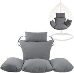 istyle mode Dark Grey Replacement Cushion For Swing Egg Chair, 5 Pieces Water-Resistant Hanging Basket Swing Chair Cushion - thumbnail 1