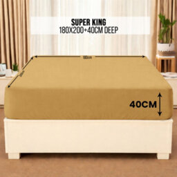Aspire Homeware Ochre Fitted Sheet 40Cm Extra Deep Pocket Hypoallergenic Bed Sheet Microfiber (L)200Cm X (W)180Cm,super King - thumbnail 7