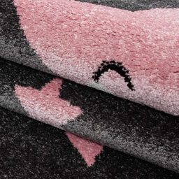 Bravich Pink And Grey Stars Rug - Kids - 120X170Cm - thumbnail 3