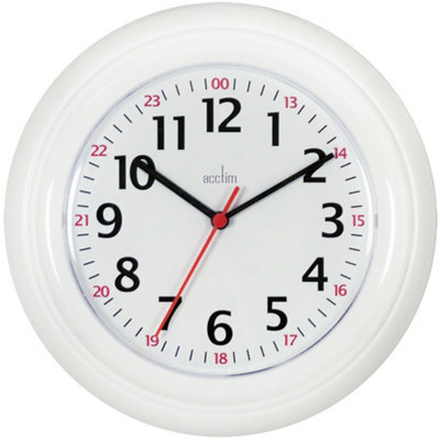 Acctim Wexham White 24 Hour Plastic Wall Clock (Pack Of 1), 48 X 26 X 25.8 Cm - image 1