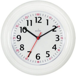 Acctim Wexham White 24 Hour Plastic Wall Clock (Pack Of 1), 48 X 26 X 25.8 Cm - thumbnail 1