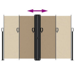 Walplus Retractable Side Awning Garden Sun Shade Canopy Gazebo For Back Door, Porch, Patio Taupe 160X1200 Cm - thumbnail 5