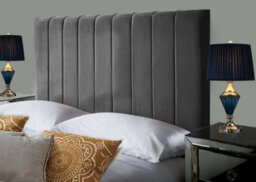 "Slumbre Portland Plush Velvet 4Ft Small Double 36"" Headboard -  Grey"