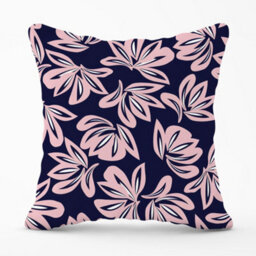 Warren Reed Designer Pink Navy Floral Botanical Pattern Cushions 60Cm X 60Cm - thumbnail 1