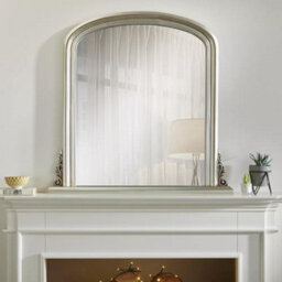 The Online Mirror Shop Arched Shape Overmantle Mirror With Champagne Frame, Canterbury Of H86 X W88 X D6 Cm, Handcrafted, Stylish, Durable Home Decor