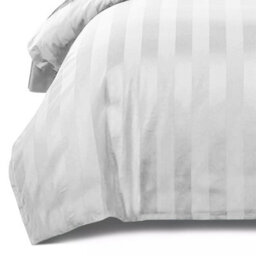 Ameha White Striped Microfibre Bedding Set Super King, Reversible & Breathable Duvet Cover, Fitted Sheet & Pillowcases - thumbnail 6