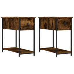 Berkfield Bedside Cabinets 2 Pcs Smoked Oak 30X60X60 Cm Engineered Wood - thumbnail 2