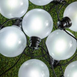 Samuel Alexander 4.5M Set Of 10 Frosted Ball Style Cap String Lights With Filament In White - thumbnail 4
