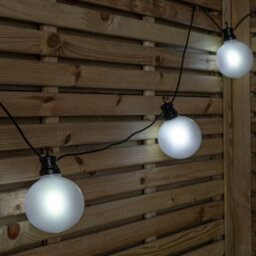 Samuel Alexander 4.5M Set Of 10 Frosted Ball Style Cap String Lights With Filament In White - thumbnail 1