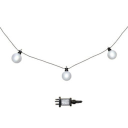 Samuel Alexander 4.5M Set Of 10 Frosted Ball Style Cap String Lights With Filament In White - thumbnail 8