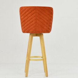 Lakeland Furniture Boden Burnt Orange Fabric Wooden Fixed Leg Bar Stool - thumbnail 6