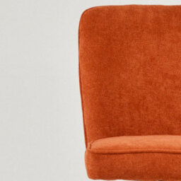 Lakeland Furniture Boden Burnt Orange Fabric Wooden Fixed Leg Bar Stool - thumbnail 8