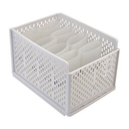 Living And Home Plastic Stackable Clothes Storage Basket Drawer Organizer With Detachable Sorting Divider - thumbnail 4
