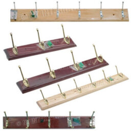 3 Wooden Door Hook Storage Hanging Coat Rack Screw On Wall Mount Hat Brown