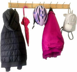 3 Wooden Door Hook Storage Hanging Coat Rack Screw On Wall Mount Hat Brown - thumbnail 6