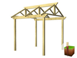 Edecks Parliament Wooden Garden Pergola Walkway (W 2700mm X D 2700mm) With Concrete In Posts (2.7M) - thumbnail 3