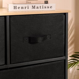 Ohs Brooklyn 5 Chest Of Canvas Drawers Organiser With Wood Top - thumbnail 2