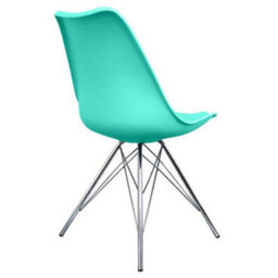 Fusion Living Soho Aqua Plastic Dining Chair With Chrome Metal Legs - thumbnail 5