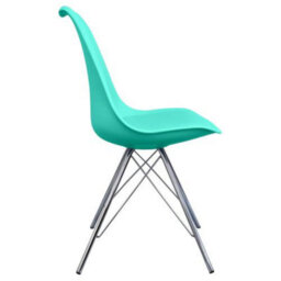 Fusion Living Soho Aqua Plastic Dining Chair With Chrome Metal Legs - thumbnail 6