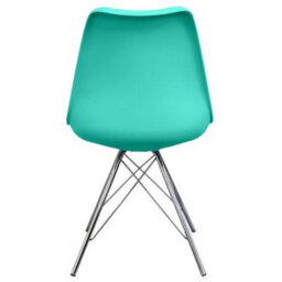 Fusion Living Soho Aqua Plastic Dining Chair With Chrome Metal Legs - thumbnail 4