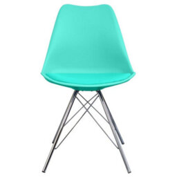 Fusion Living Soho Aqua Plastic Dining Chair With Chrome Metal Legs - thumbnail 7