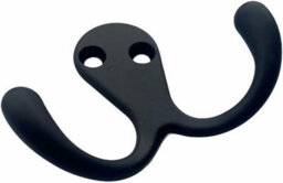 Heavy Duty Wall Mounted Double Prong Coat Hooks With Screws, Robe Hooks For Hanging Towels, Bags, Hats & Keys(Pack Of 4) - thumbnail 2